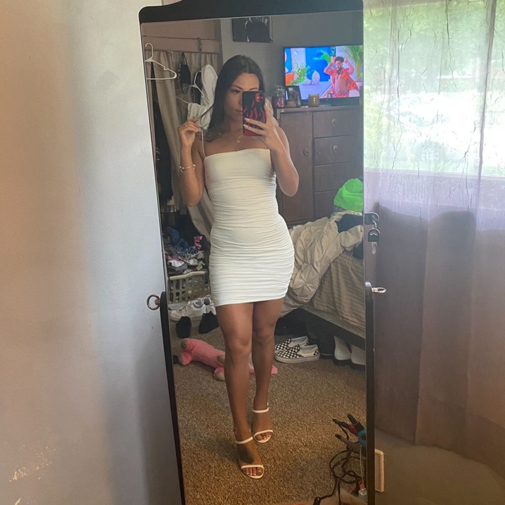 Windsor white midi dress